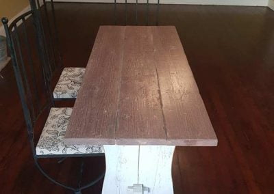 Breakfast table in country style with two-tone colours