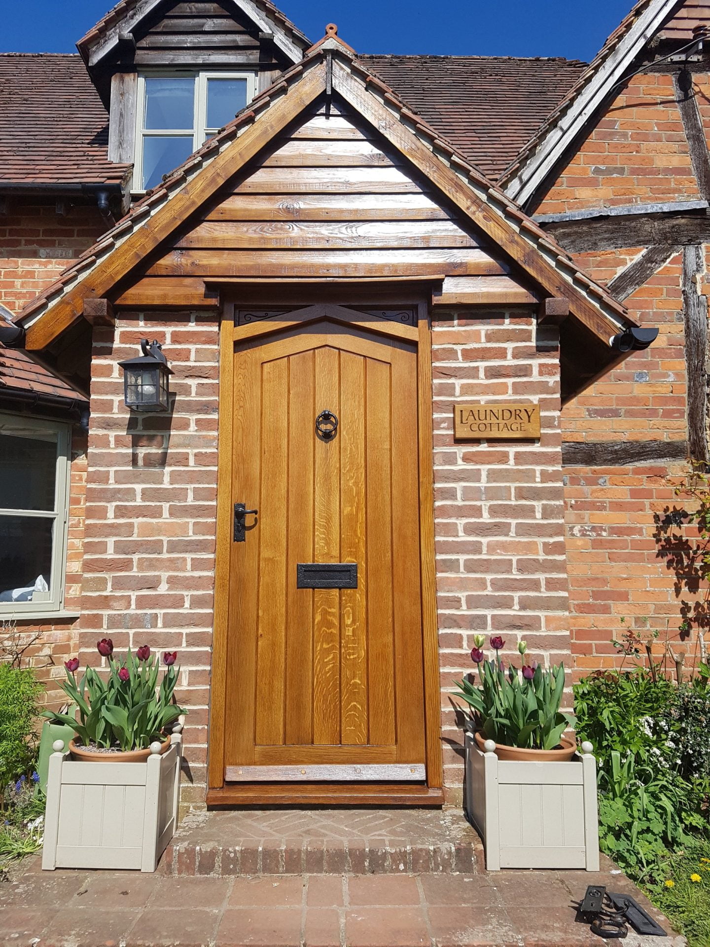 Oak front door restored