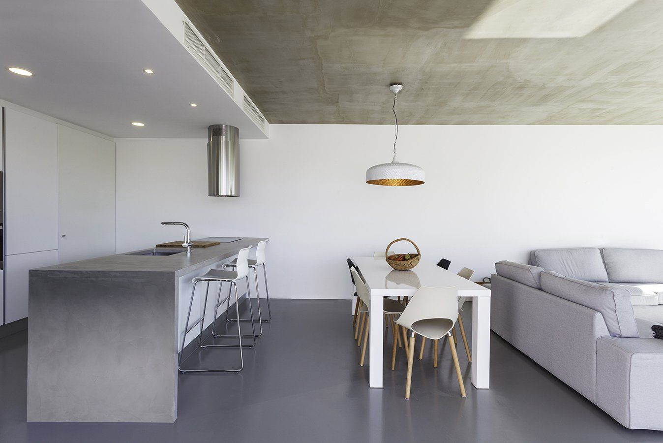 Modern kitchen with white furniture