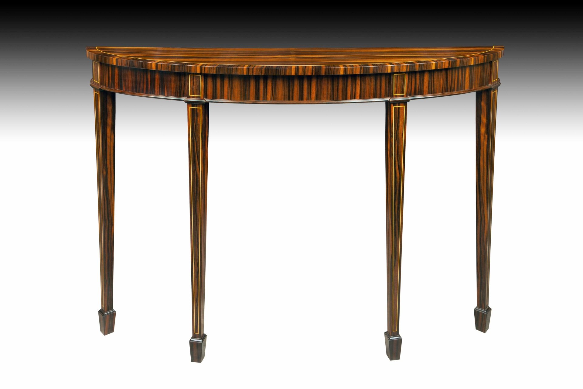 Bespoke Ebony console table french polished, fine furniture maker, bespoke furniture design