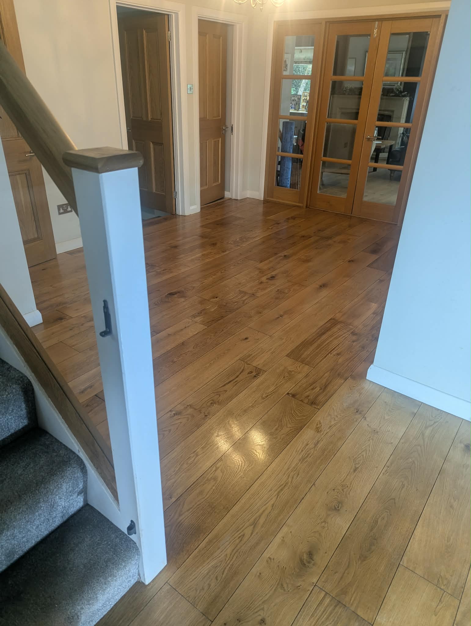 match old and new oak floor, original oak floorboards matched to new oak floor oak interior matched